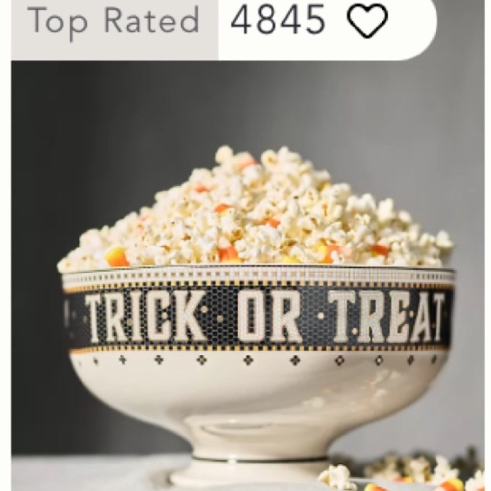 Anthropologie Bistro Tile Candy Bowl 24K Gold Decaled Stoneware Halloween NWT - Picture 4 of 14